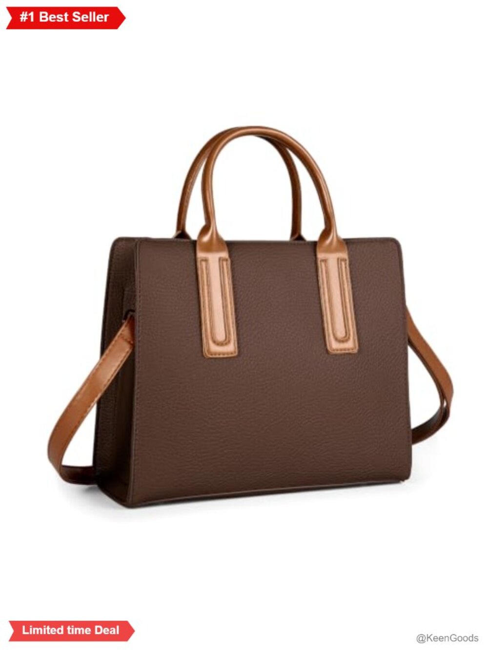 Women's Faux Leather Satchel Handbag with Top Handle and Crossbody Strap